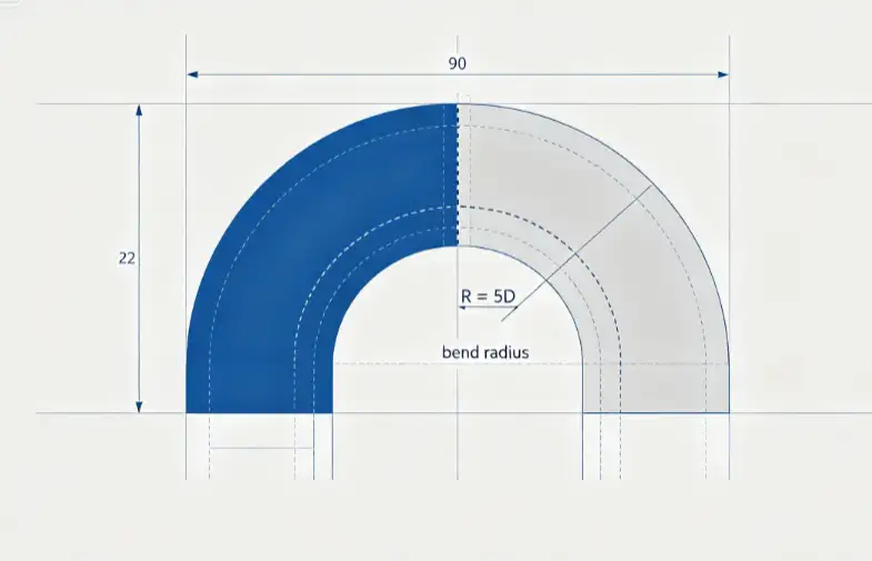 What is the radius of a pipe bend