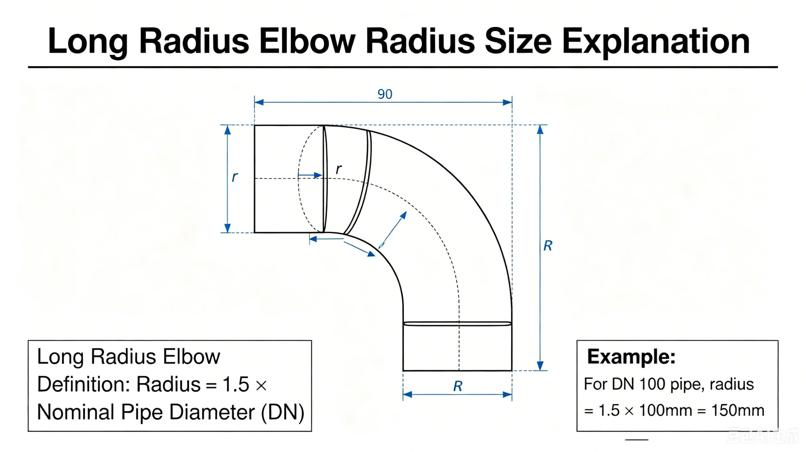 long radius elbow dimensions